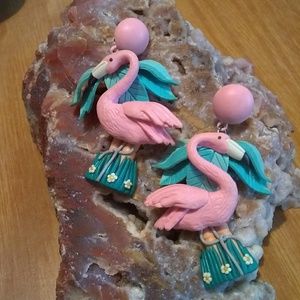 Flamingo earrings handmade